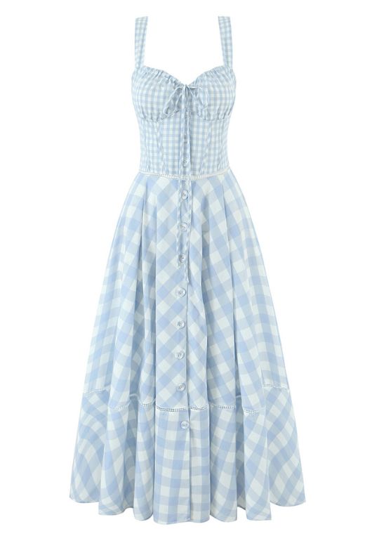 Woman wearing a figure flattering  Holland Top and Midi Skirt Set - Sky Blue BODYCON COLLECTION Pty Ltd