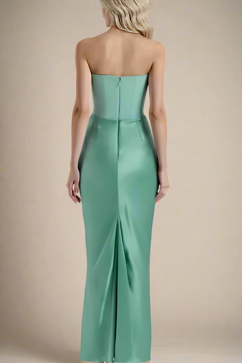 Woman wearing a figure flattering  Hope Bodycon Wrap Maxi Dress - Teal Green BODYCON COLLECTION