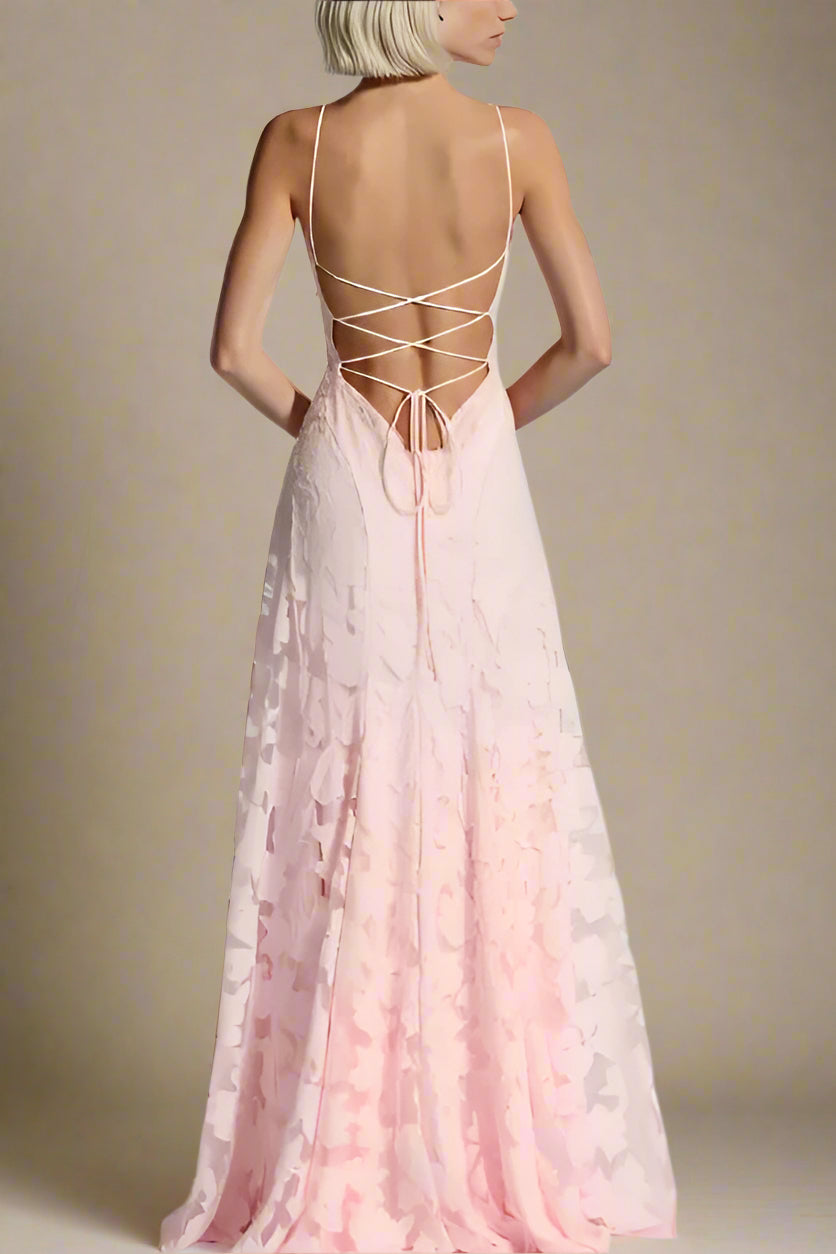 Woman wearing a figure flattering  Ivy Bodycon Maxi Dress - Dusty Pink BODYCON COLLECTION