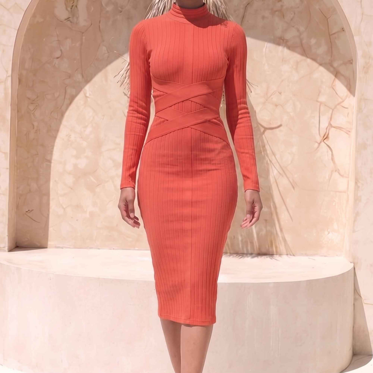 Jane Long Sleeve Bodycon Midi Dress