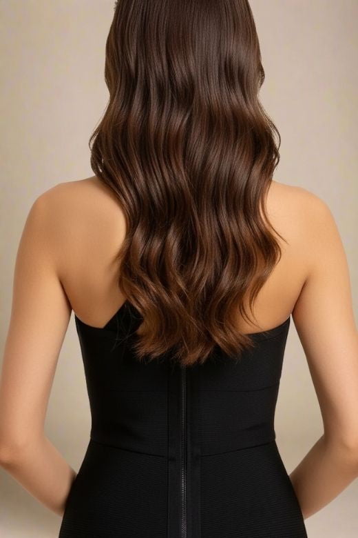 Woman wearing a figure flattering  Mia Bodycon Midi Dress - Classic Black BODYCON COLLECTION Pty Ltd