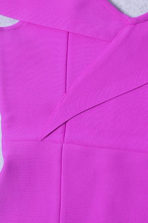 Woman wearing a figure flattering  Mina Bodycon Dress - Hot Pink BODYCON COLLECTION
