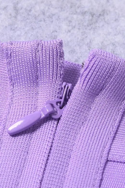 Woman wearing a figure flattering  Missy High Waist Bandage Mini Skirt - Violet Purple BODYCON COLLECTION Pty Ltd