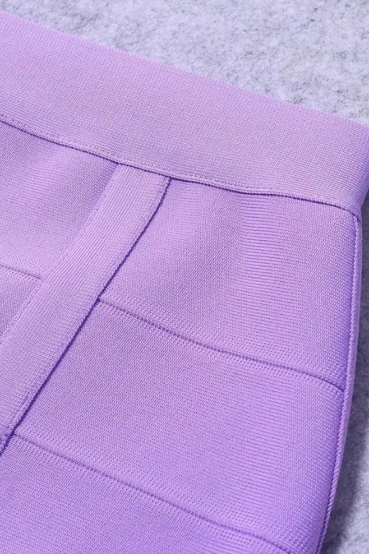 Woman wearing a figure flattering  Missy High Waist Bandage Mini Skirt - Violet Purple BODYCON COLLECTION Pty Ltd