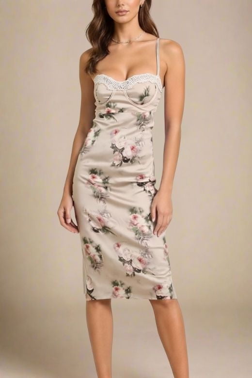 Woman wearing a figure flattering  Parker Bodycon Dress - Steel Grey BODYCON COLLECTION